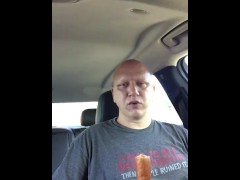 piggy feeding/belly stuffing in car