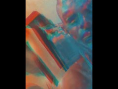 Hot steamy shower with long dick in my hands 