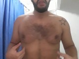 Gay stroking horny hairy chest