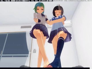 3D HENTAIPOV Earth-chan and Moon-chan_Give You a Blowjob