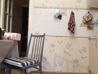 Work in the kitchen with a toy and happy ending!