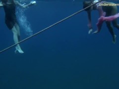 Hot girls on tenerife in the sea