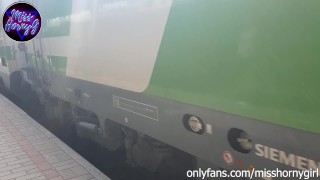 Public Dildo Masturbation On The Train.