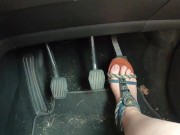 Preview 4 of Racy seductive feet driving in revealing sandals