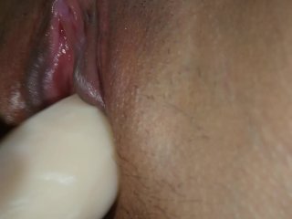 Asian Pinay Japanese Teen Quick_Masturbation Close-up Pussy_Using White_Dick Dildo
