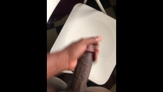 Bored African Teen Rubbing His Big Ebony Dick