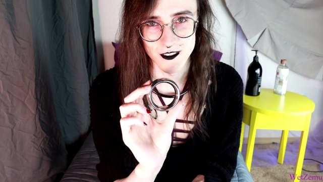 Goth GF Models Her Cock Ring For You