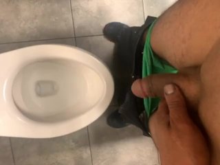 Sexy dick peeing at work