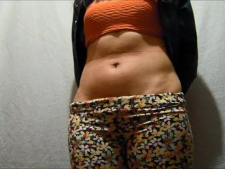 belly punch, big boobs, petite, abs punching