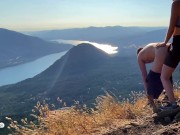 Preview 4 of mountain summit strap on pegging breathtaking view