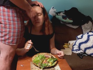 redhead, verified amateurs, eating, ignored
