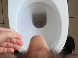 Peeing in the Toilet, Pissing my Palm, Fingers and some Jeans ... Warm Trickle ...