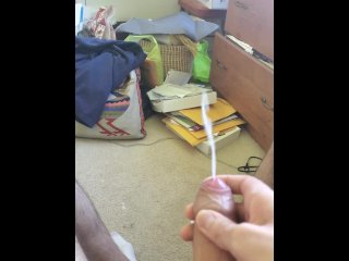 Boy cums on the floor. Balls were full!