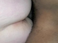Stepson nuts on moms fat white ass