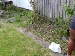 My Naughty Stepsister in Visible Pantyline Seethrough Tight Shorts Gardening - Candid Voyeur 