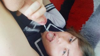 cumming in my own mouth and showing off my japanese schoolgirl uniform