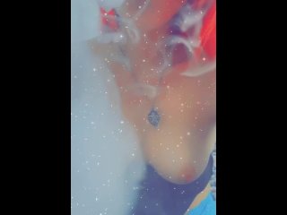 red head, solo girl, titty swirling, smoking