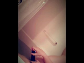 girl masterbating, bathing, vertical video, solo female