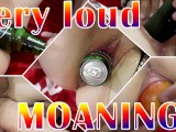 Compilation of loud moaning and huge object insertion fuck