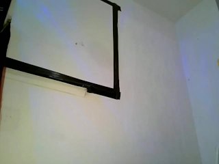 SFW Time lapse  video painting my webcam wall in bra & Booty shorts acrylic silicone pour paint pt.1