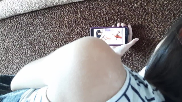 We Watched Lesbian Porn with my Girlfriend and I Secretly Started Masturbating and Finished. 