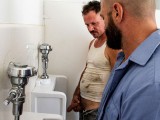 Trashy Men Sucking Dick At A Urinal