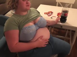 bbw belly play, bbw burps, bbw bloated belly, belly inflation