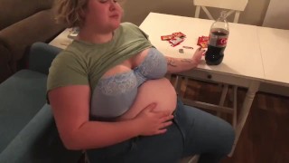 ALICE GETS LARGE BELLY EXPANSION FROM LOUD WET BURPS