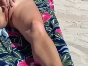 Preview 3 of Hotwife fucked by a STRANGER at the beach and makes CUCKOLD husband film