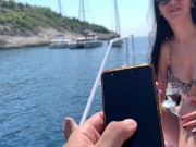Preview 5 of HOT BRUNETTE IN A BIKINI GETS AN ORGASM ON YACHT WHITH LOVENSE CONTROL (VIBRATOR IN PUSSY)