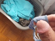 Preview 2 of Cum in sis dirty panties from laundry in her room