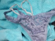 Preview 5 of Cum in sis dirty panties from laundry in her room