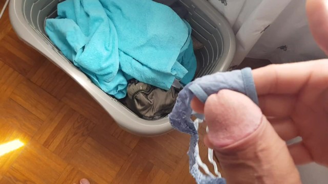 Cum in Sis Dirty Panties from Laundry in her Room