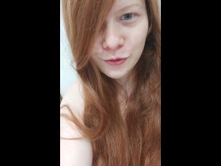 solo female, fetish, red head, pussy stubble