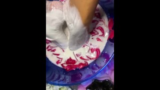 Rose milk foot bath 