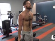 Preview 1 of RawFuckBoys - Young hairy stud strokes big cock solo after hot workout