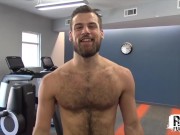 Preview 4 of RawFuckBoys - Young hairy stud strokes big cock solo after hot workout