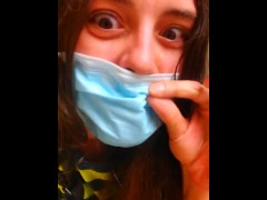 old vid PUBLIC RESTROOM PEE Bad Words Face Mask Pandemic Quarantine Covid COVID-19 Sarcastic Doom