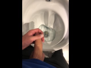 Getting my DICK Hard at the PUBLIC URINAL