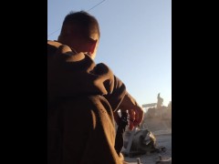 Waiting for the end of working hours.