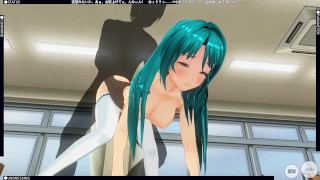 3D HENTAI 女子高生が初めてロバで犯される