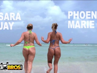 BANGBROS - PAWG Pornstars Sara Jay and Phoenix Marie get their Big Asses Hammered