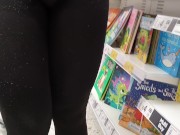 Preview 3 of Candid See Through Leggings in a Shopping Mall - Thick Booty and Cameltoe View