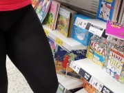 Preview 5 of Candid See Through Leggings in a Shopping Mall - Thick Booty and Cameltoe View
