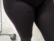 Preview 6 of Candid See Through Leggings in a Shopping Mall - Thick Booty and Cameltoe View