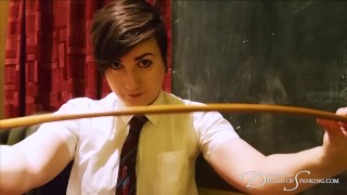 Pandora Blake A Schoolgirl Who Is Afraid Of The Cane Shares Her Excitement While Waiting To Be Caned