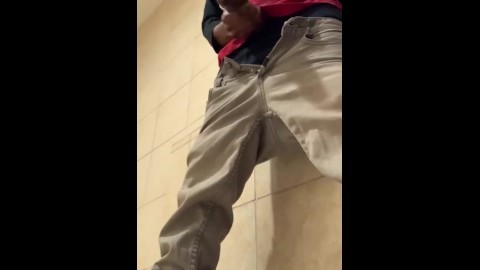 Stroking in mall restroom