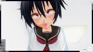 3D HENTAI POV schoolgirl rides your cock and does AHEGAO