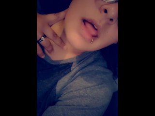 vertical video, dick sucking lips, pigtails, amateur, small tits