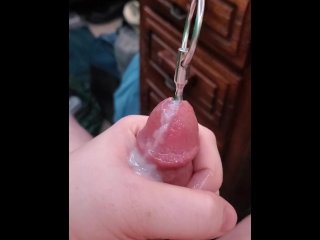 trimmed, vertical video, sounding cum, masturbation